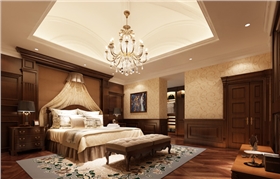 江南绿野主卧室板材案例