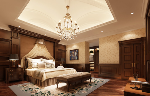 江南绿野主卧室板材案例